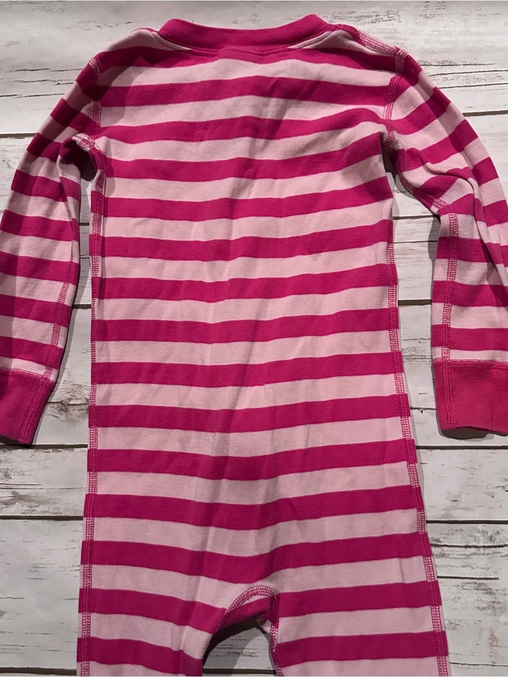 Hanna Andersson pink striped sleeper 90 fair stains